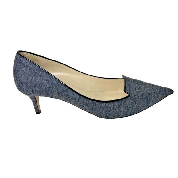Jimmy Choo Women’s Gray Flannel Kitten Heel Shoes Size 39 1/2/9.5 US - Picture 3 of 13